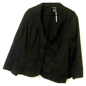 Lane Bryant Black Cotton 2 Button Blazer Size 24